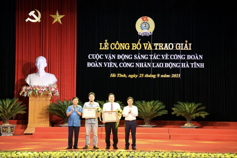 LĐLĐ tỉnh Hà Tĩnh trao giải Cuộc vận động sáng tác về công đoàn, đoàn viên, người lao động Hà Tĩnh