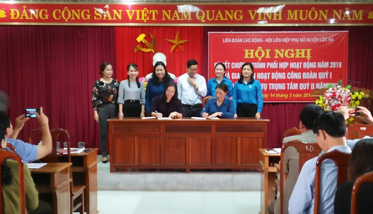 Lộc Hà: Ký kết Chương trình phối hợp hoạt động năm 2019 với Hội Liên hiệp Phụ nữ huyện