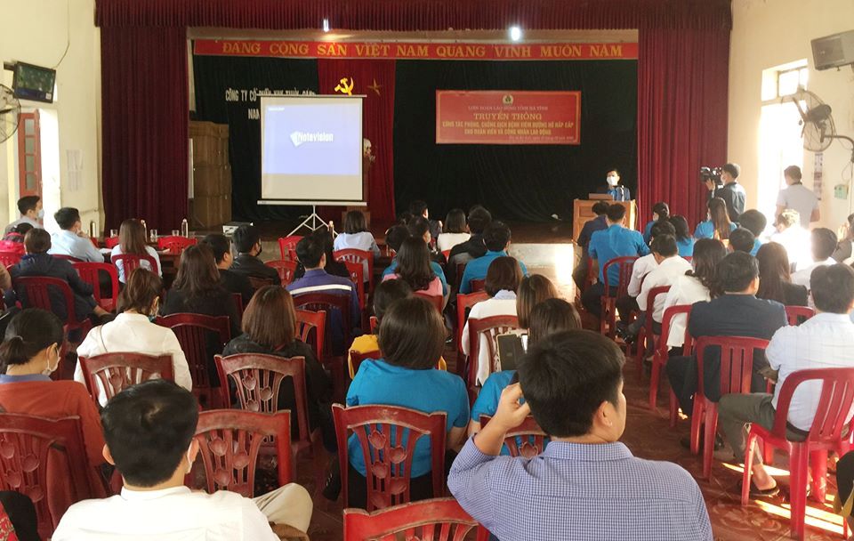 LĐLĐ tỉnh: Truyền thông phòng chống dịch viêm đường hô hấp cấp tại Thị xã Kỳ Anh