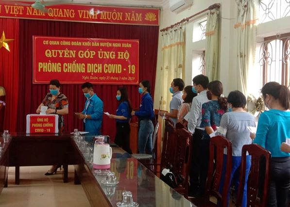 Nghi Xuân: Công đoàn Khối dân phát động ủng hộ phòng, chống dịch Covid-19