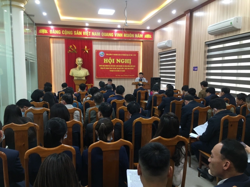 CĐ Tổng Cty Khoáng sản và Thương mại Hà Tĩnh: Tổng kết hoạt động Công đoàn năm 2021, triển khai nhiệm vụ năm 2022