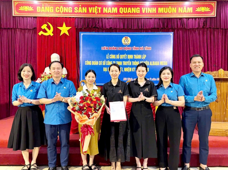 LĐLĐ tỉnh: Thành lập CĐCS Công ty TNHH Truyền thông sự kiện Alibaba.