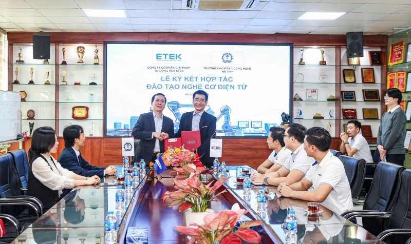 Trường Cao đẳng Công nghệ Hà Tĩnh ký kết hợp tác đào tạo Cao đẳng Cơ điện tử với Công ty Cổ phần giải pháp tự động hóa ETEK