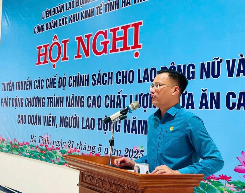 Công đoàn các Khu kinh tế tỉnh tổ chức hội nghị tuyên truyền các chế độ chính sách cho lao động nữ và phát động chương trình nâng cao chất lượng bữa ăn ca cho đoàn viên, CNLĐ.